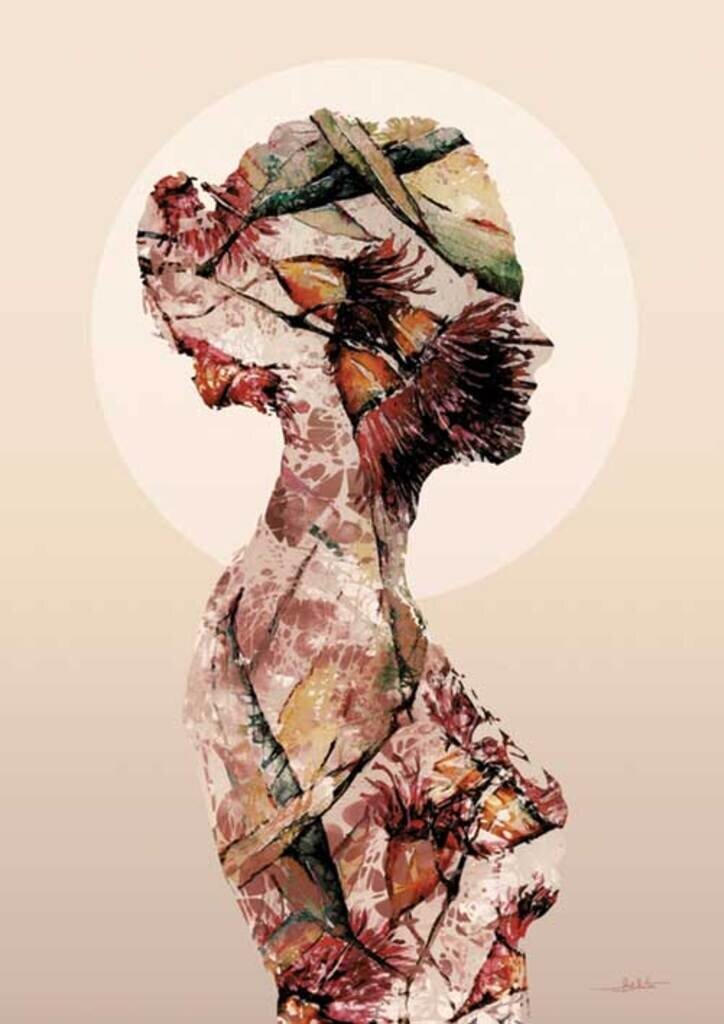 Quadro Camouflaged Silhouet Woman I por Joel Santos -  CATEGORIAS
