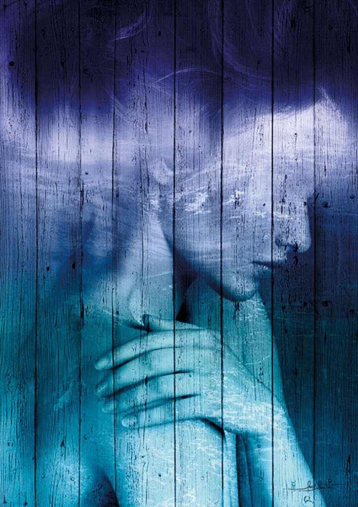 Quadro Face Blue Texture por Joel Santos -  CATEGORIAS