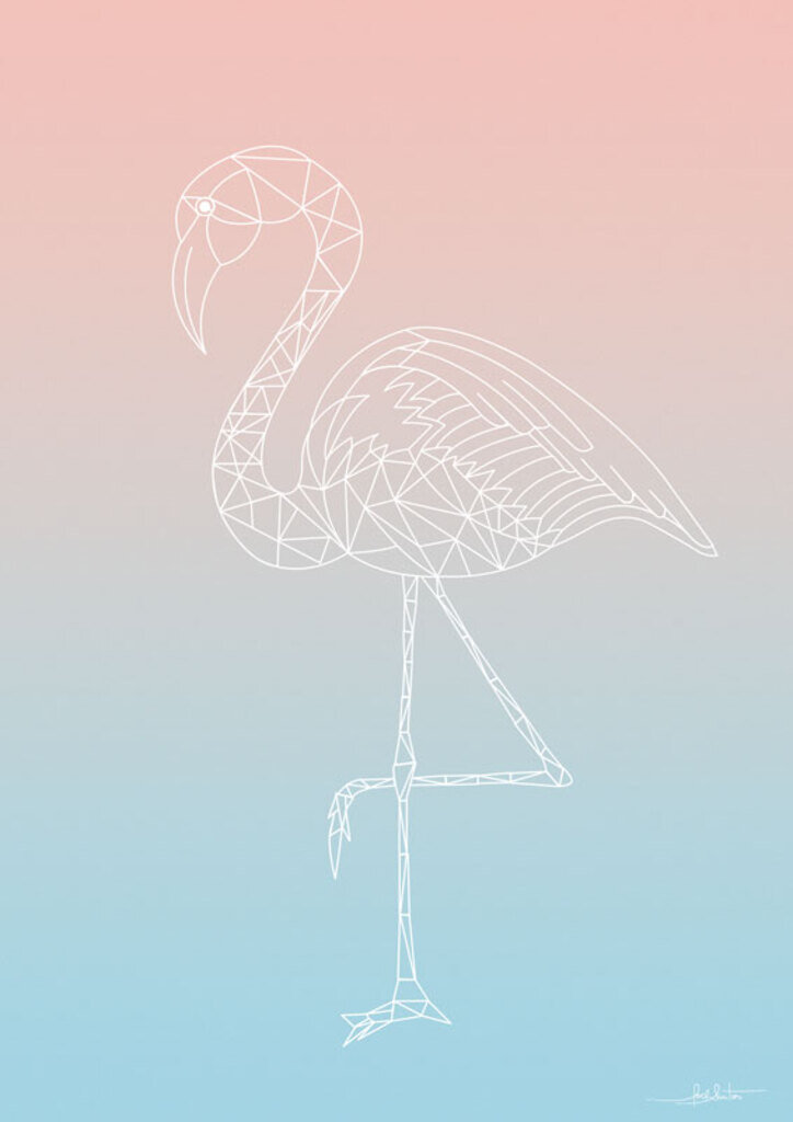 Quadro Flamingo Rosee and Blue por Joel Santos -  CATEGORIAS