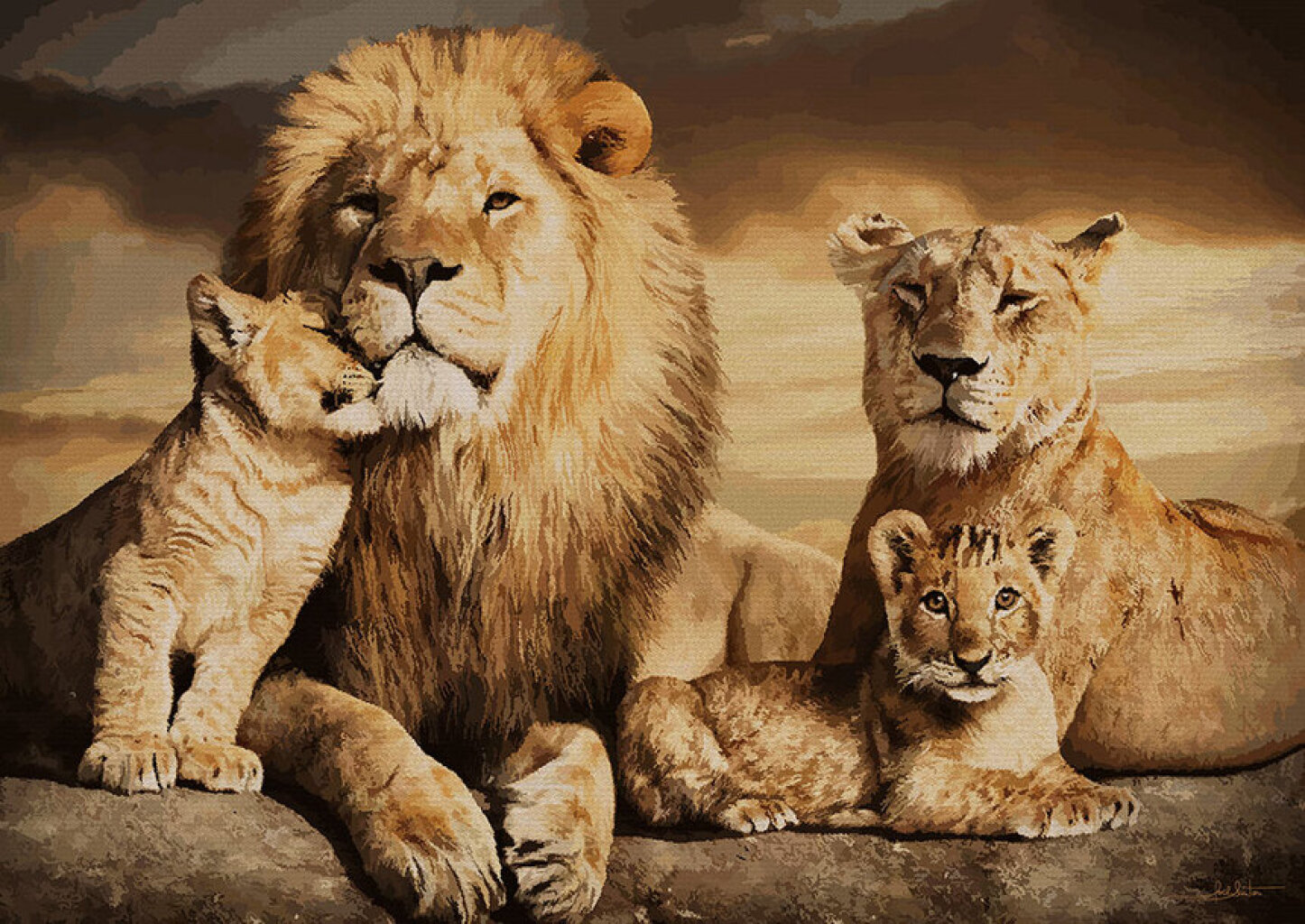 Quadro Lion Family Iv Por Joel Santos 1681481722 Photos 1918976 