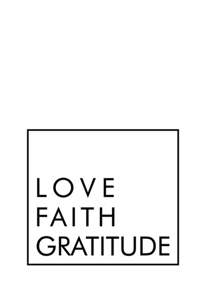 Quadro Love, Faith and Gratitude por Fer Harbs -  CATEGORIAS