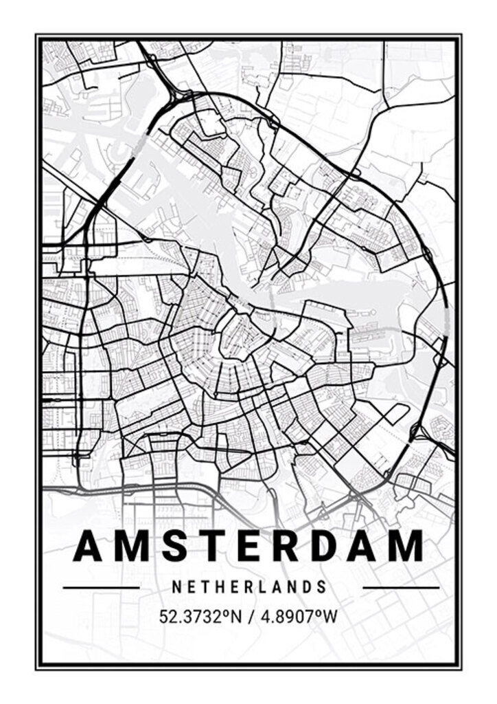 Quadro Mapa Amsterdam por Elli Arts -  CATEGORIAS