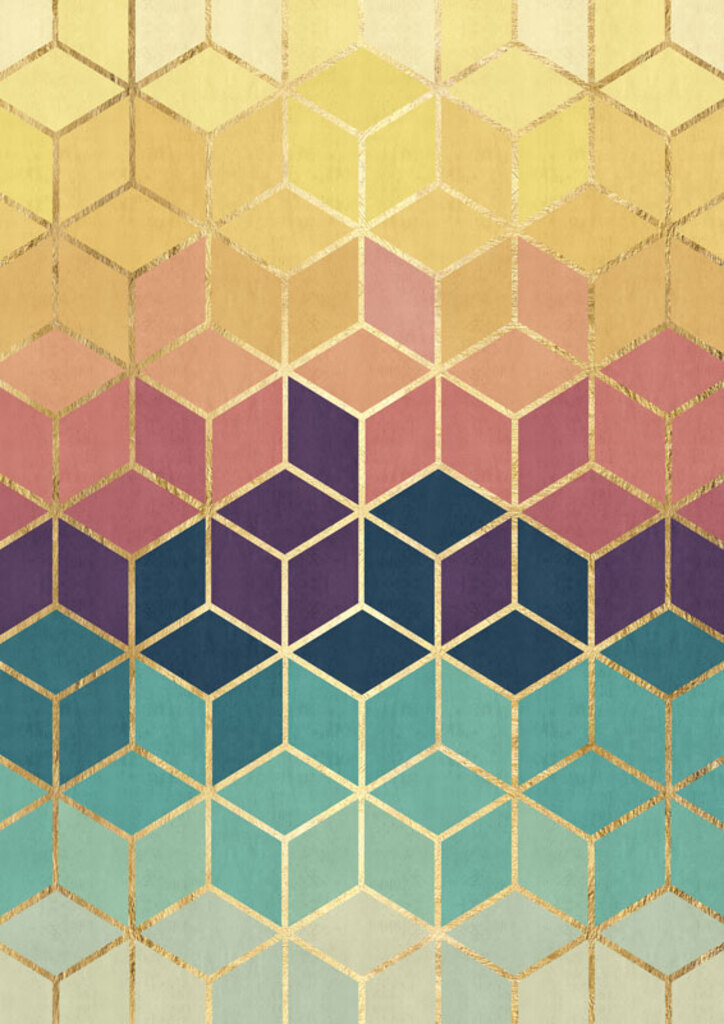Quadro Mosaico Dourado III por Vitor Costa -  CATEGORIAS