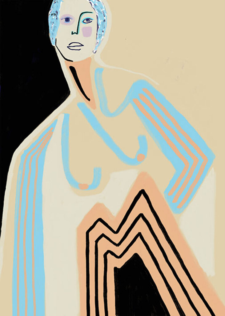 Quadro The Girl With The Blue Hair por Marina Lemos -  CATEGORIAS