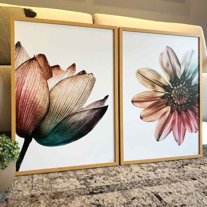 Conjunto de Quadros Multicolor Flower por Juliana Bogo em Poster Slim - 42x60 -  CATEGORIAS