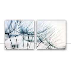 Conjunto de quadros Blue Dandelion Díptico por Juliana Bogo