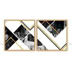 Conjunto de quadros Ilusion Abstract Gold por Joel Santos -  AMBIENTES
