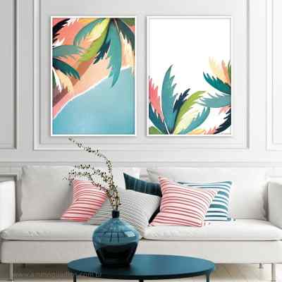 Conjunto de quadros Palm Tree por Bruna Deluca