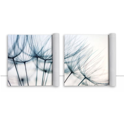 Conjunto de quadros Blue Dandelion Díptico por Juliana Bogo -  AMBIENTES