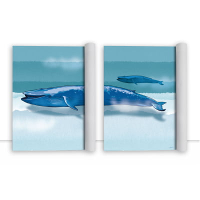 Conjunto de Quadros Blue Whale I e II por Joel Santos -  CATEGORIAS