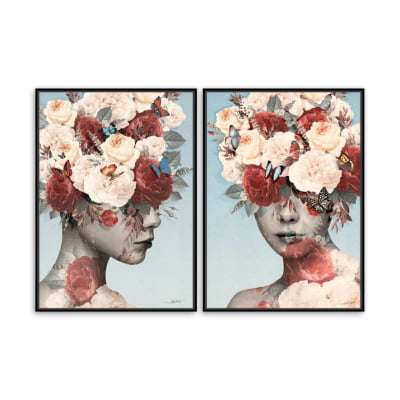 Conjunto de quadros Florescer I e II por Joel Santos -  AMBIENTES