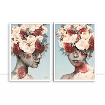 Conjunto de quadros Florescer I e II por Joel Santos -  AMBIENTES