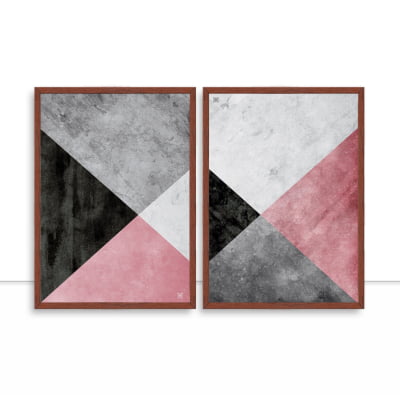 Conjunto de quadros Geometria Diagonal por Joel Santos -  AMBIENTES