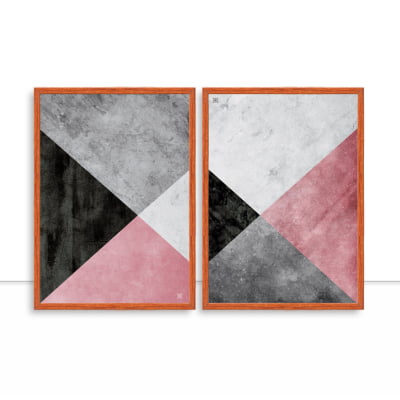 Conjunto de quadros Geometria Diagonal por Joel Santos -  AMBIENTES