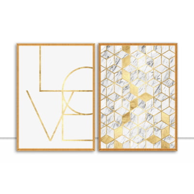 Conjunto de quadros - Love Mosaico por Vitor Costa -  AMBIENTES