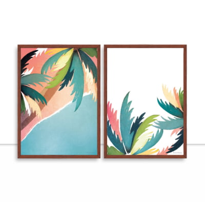 Conjunto de quadros Palm Tree por Bruna Deluca -  AMBIENTES