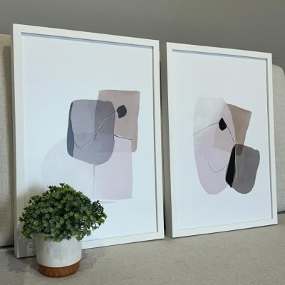 Conjunto de Quadros Abstrato 8 e 9 por Vanessa Voltolini - 30X42 (A3) - SHOWROOM