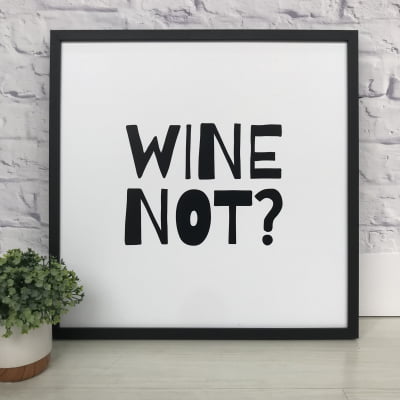 Quadro Wine Not por Juliana Bogo em Pôster Slim - 42x42cm 
