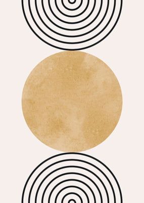 Quadro Aquarela de círculos F por Vitor Costa