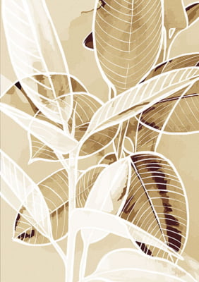 Quadro Botanic Soft Art Ocre I por Joel Santos