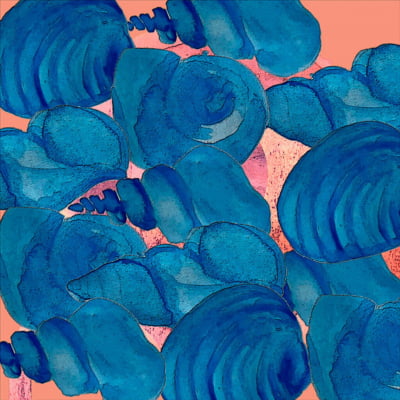 Quadro Caracois azuis 2 por Sussu e Juju