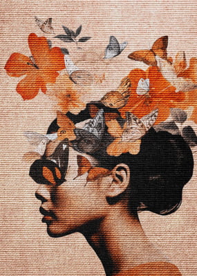 Quadro Collage Sacred feminine 3 por Renato Muniz