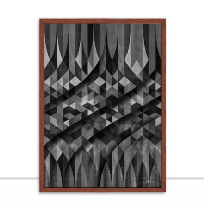 Quadro Distortion of Triangles III Inverse Black por Joel Santos -  CATEGORIAS