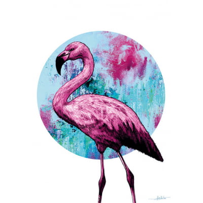 Quadro Flamingo Circle por Joel Santos