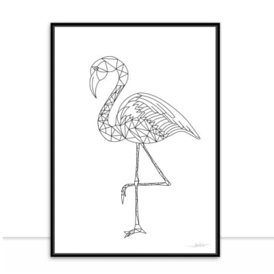 Quadro Flamingo P&B por Joel Santos -  CATEGORIAS