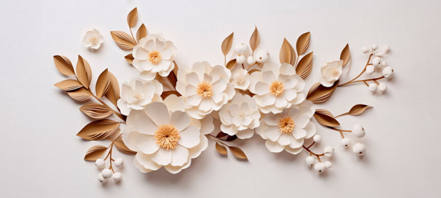 Quadro Flores Brancas tx por Elli Arts