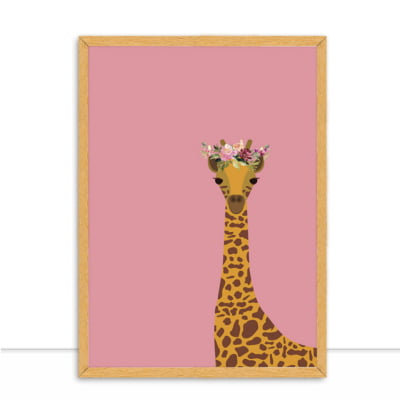 Quadro Girafa Rosa por Bruna Polessi -  CATEGORIAS