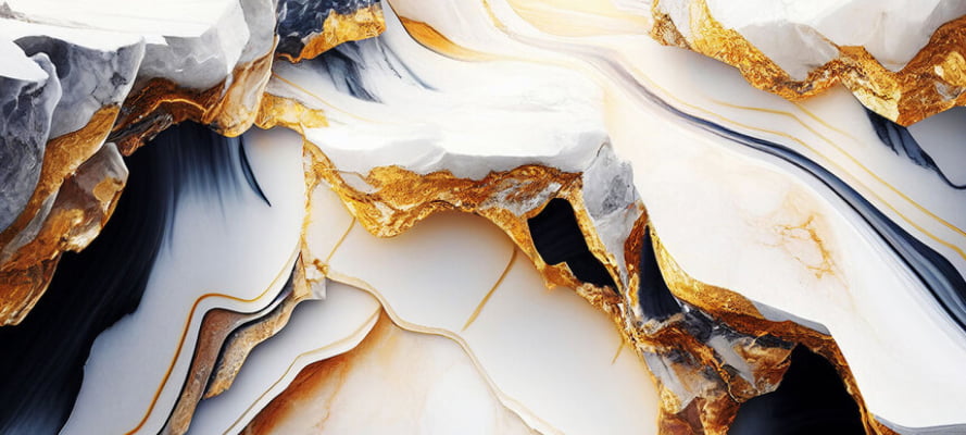 Quadro Golden Marble por Renato Muniz