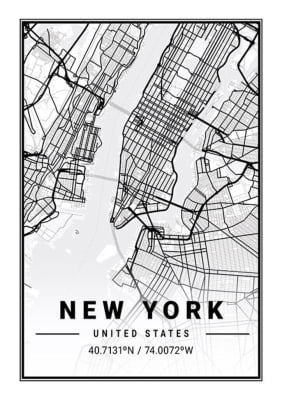 Quadro Mapa New York por Elli Arts