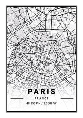 Quadro Mapa Paris por Elli Arts