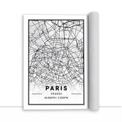 Quadro Mapa Paris por Elli Arts -  CATEGORIAS