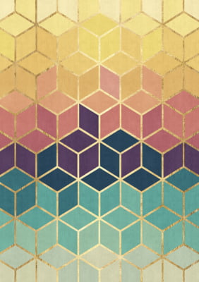 Quadro Mosaico Dourado III por Vitor Costa