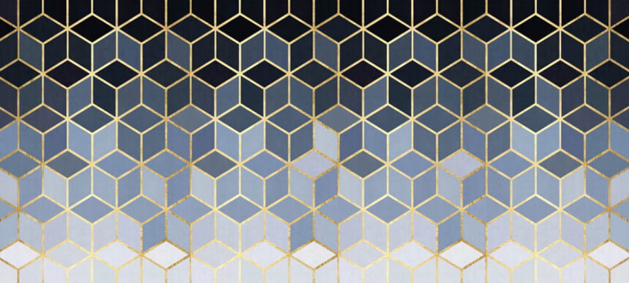 Quadro Mosaico dourado VI por Vitor Costa