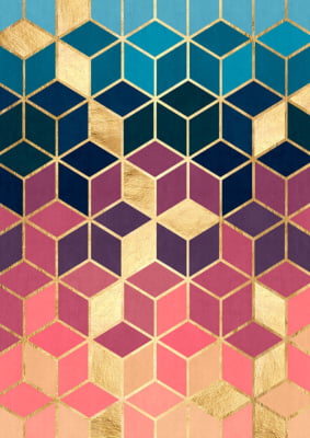 Quadro Mosaico dourado VIII por Vitor Costa