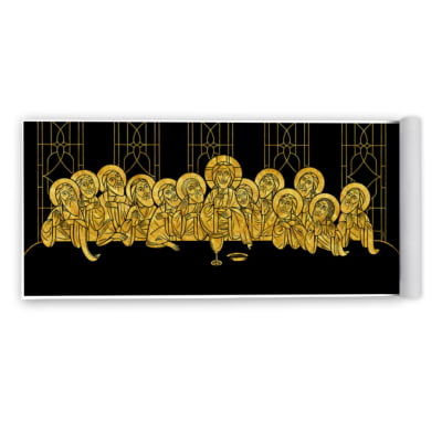 Quadro Santa Ceia Minimalista Gold por Joel Santos -  CATEGORIAS