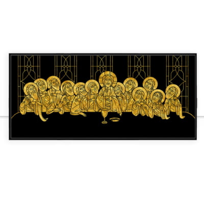Quadro Santa Ceia Minimalista Gold por Joel Santos -  CATEGORIAS