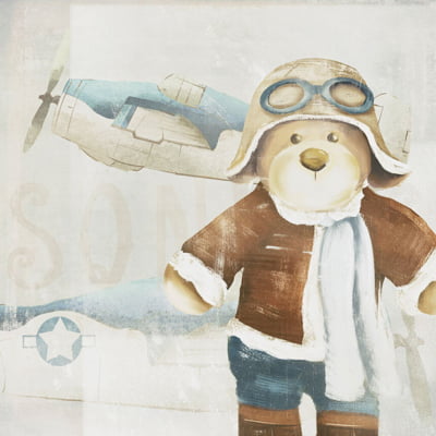 Quadro Urso Aviador por Mmaiaart