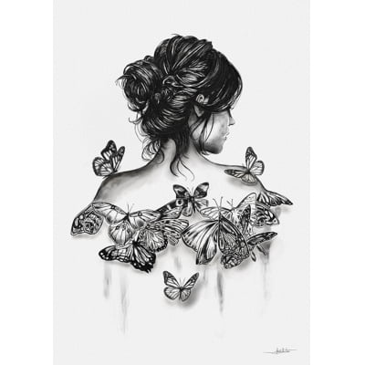 Quadro Womam Butterfly  por Joel Santos -  CATEGORIAS