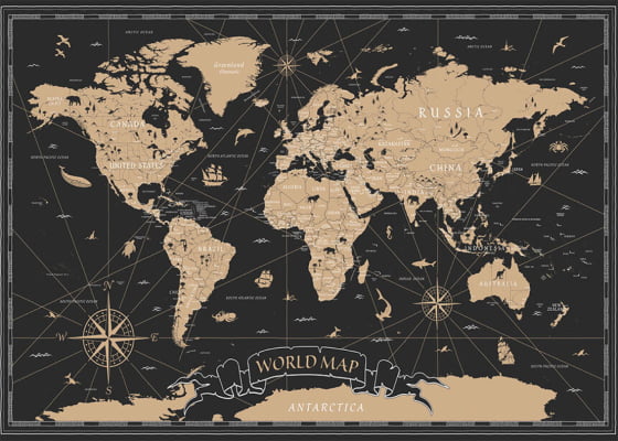 Quadro World Map por Elli Arts
