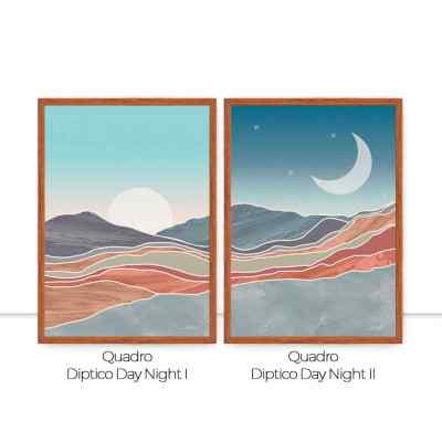 Conjunto de Quadros Diptico Day Night I e II por Joel Santos -  AMBIENTES