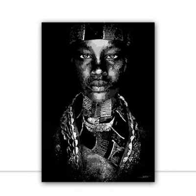 Quadro African P&B IV por Joel Santos